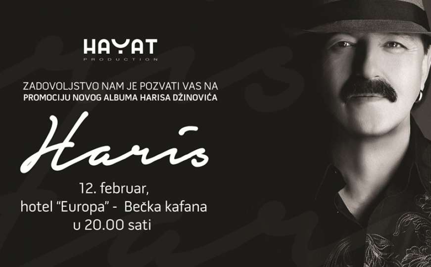 Haris Džinović u Sarajevu promovira novi album pod nazivom "Haris"